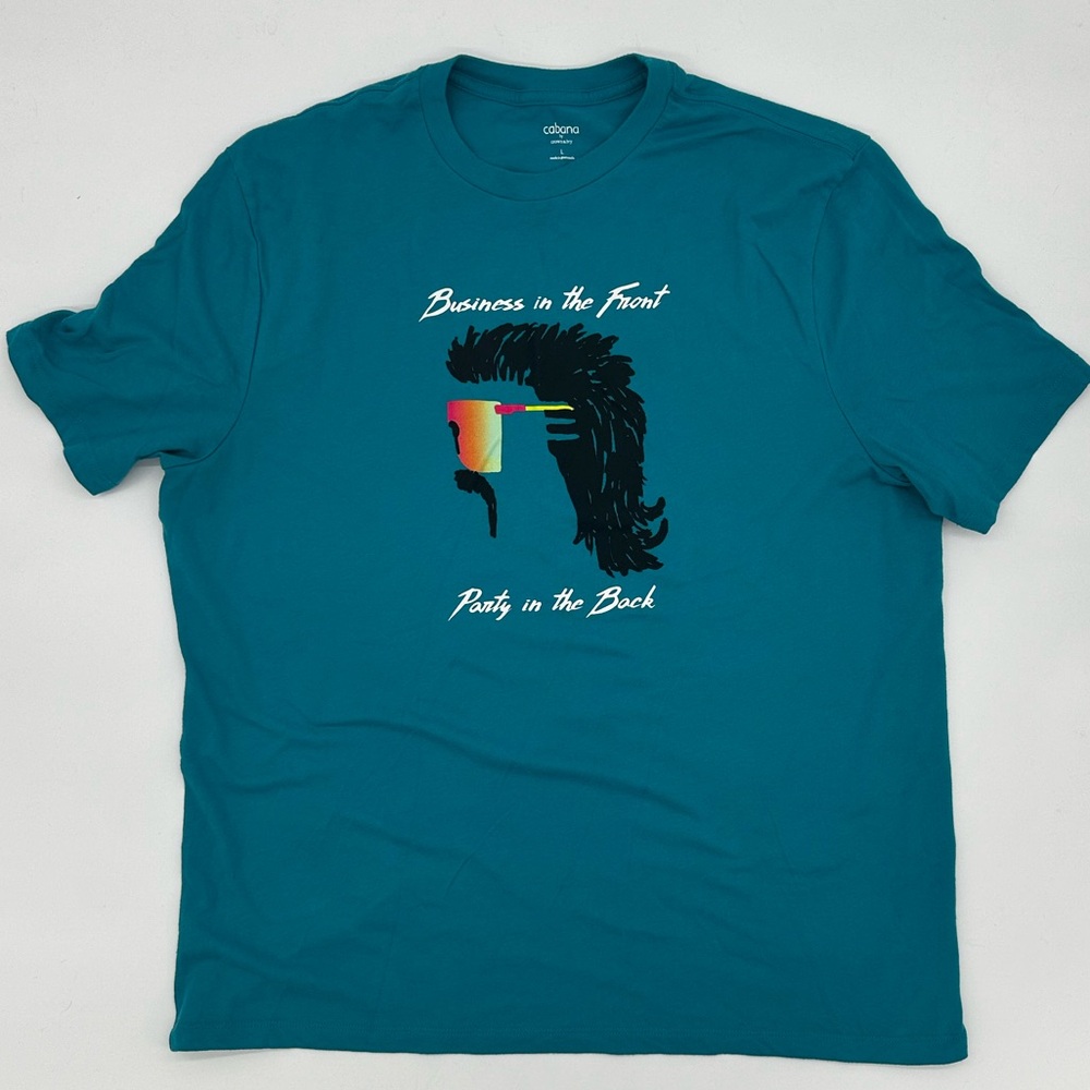 Mullet Graphic Tee - Funny Shirt, Size Large, Like New Condition